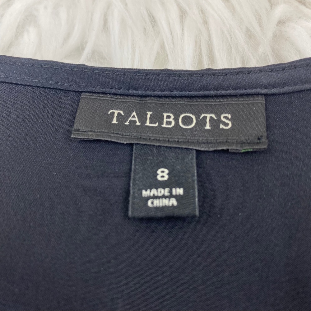 Talbot's Silk Long Sleeve Blouse Black Size 8 - Picture 6 of 7